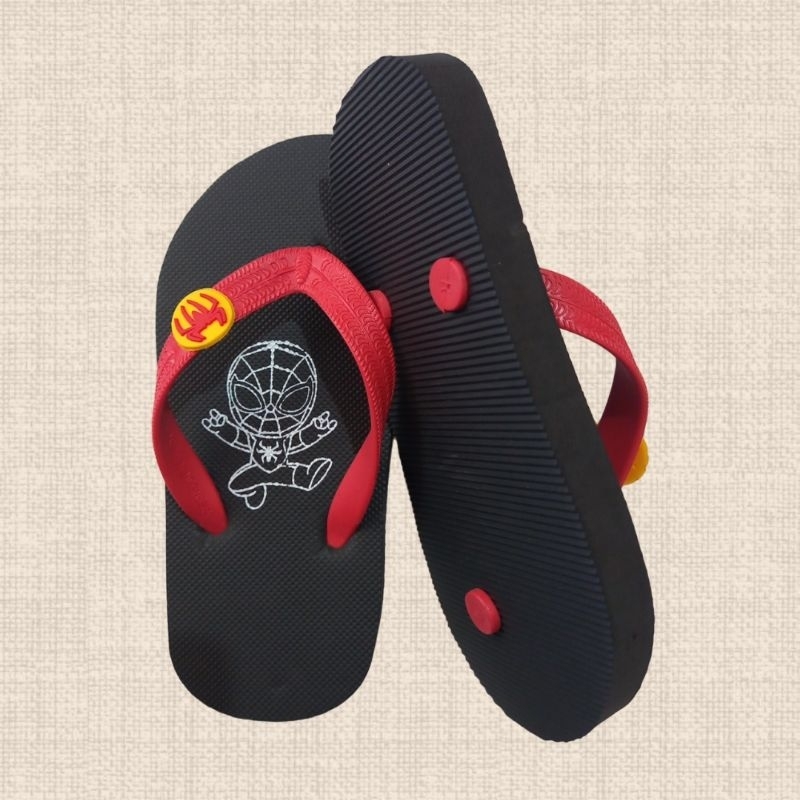 Spiderman Sandal Jepit Anak / Sandal Unik / Sandal Lucu / Karet Fillpper / Sandal Superhero