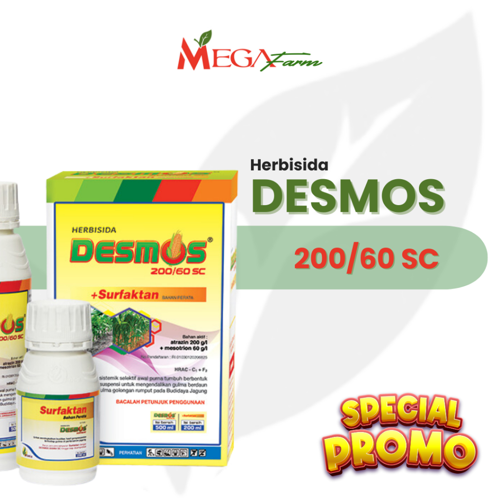 MEGAFARM - Herbisida Desmos 200/60 SC Pembasmi Gulma Selektif Jagung Mega farm - 1 L