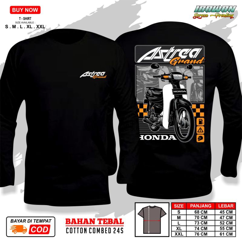 KAOS ASTREA GRAND OLD LENGAN PANJANG / MOTIF / KEREN / KATUN / DISTRO / LEMBUT