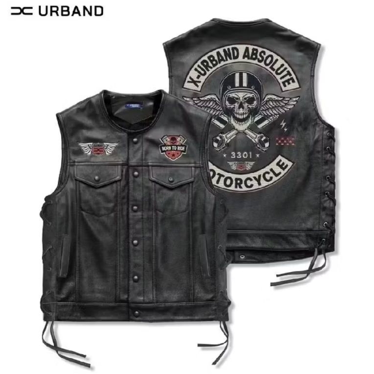 X  Urband Absolute Rompi motor kulit sintetis Bordir A534 sunmory vest Gudang jaket store Sport Outd
