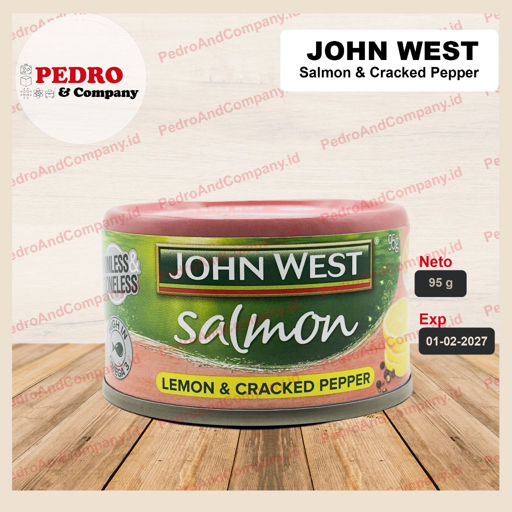 

John west salmon LEMON CRACK PEPPER 95 gram ikan kaleng