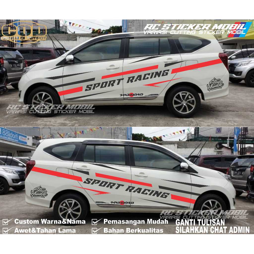 Stiker mobil sigra calya cutting stiker striping body mobil calya sigra