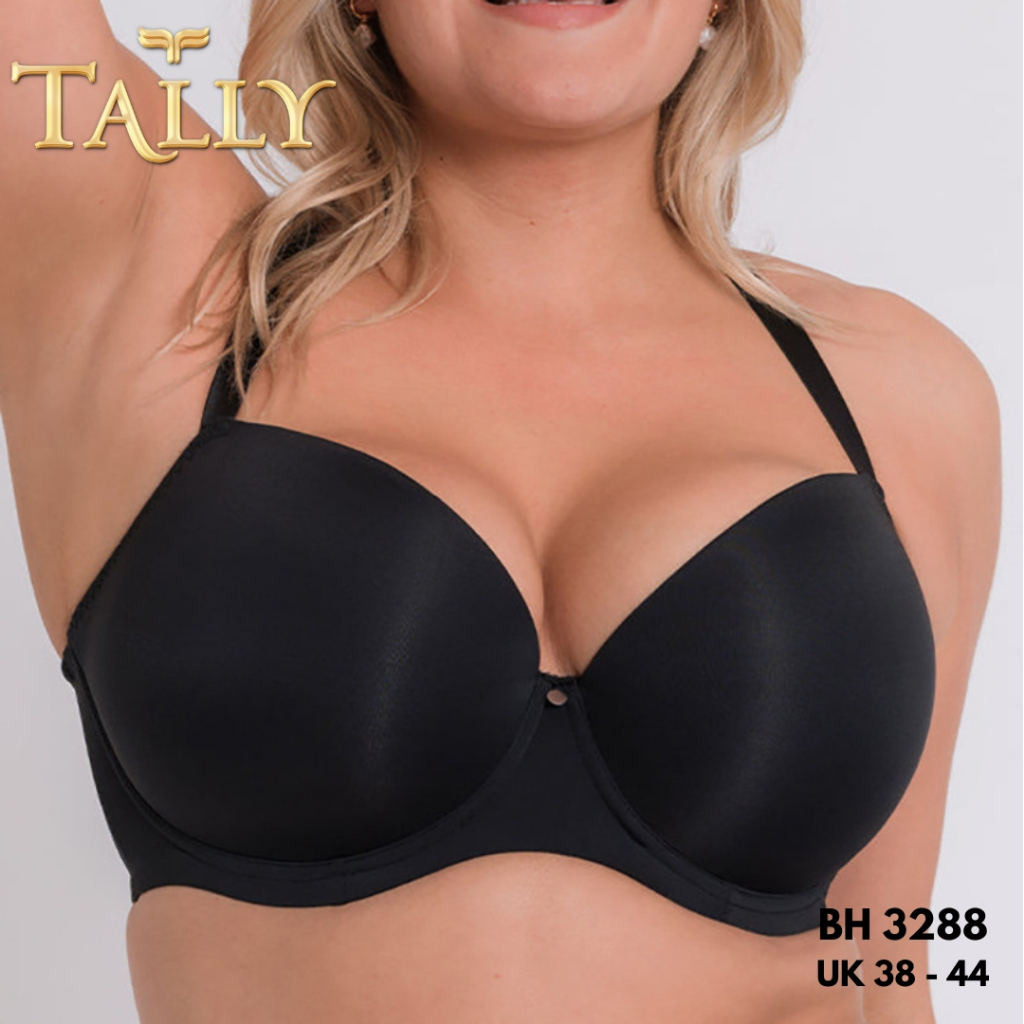 TALLY BH 3266 Bra JUMBO Ada Kawat Bahan Pori Busa Tipis Cup D - E Kait 4 Cup BIG SIZE Nyaman dan Lem