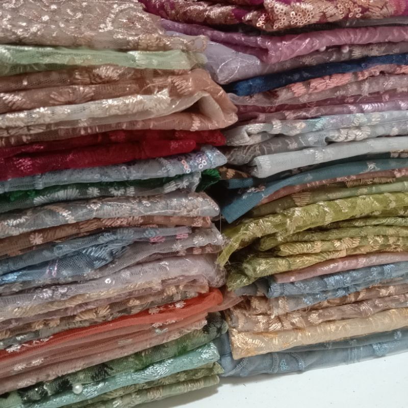 kain tile bordir kiloan,per 0,5kg