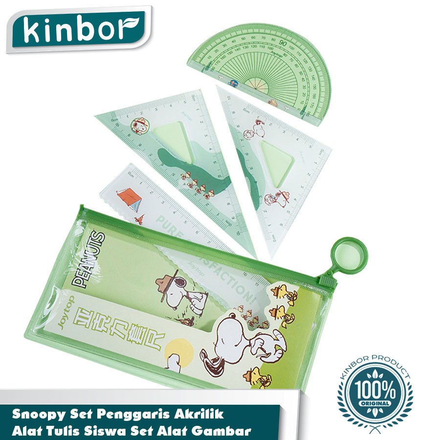 

4 in 1 Snoopy Set Penggaris Plastik/ Ruler Set Cute/ Alat Tulis Sekolah