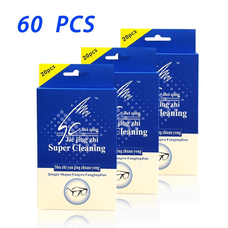 KODE P55K SC 3 BOX  6 PCS Tissue Basah Kacamata 3 BOX Tisu Anti Embun Anti Fog Anti Bakteri Terbaik 