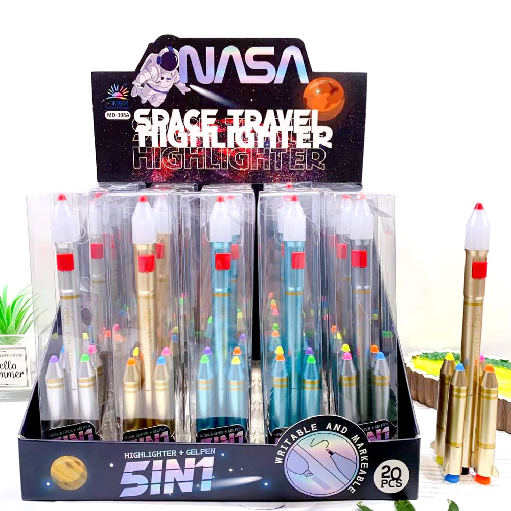 

SP Rocket 5in1 Gel Pen dengan 4 warna Stabilo Highlighter dan Lampu