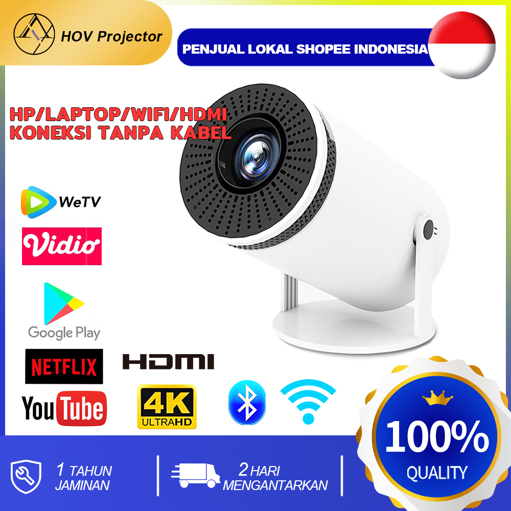 Viuio HY300/310 Proyektor  8000Lumens Android 11.0 1080P Mendukung Koneksi Nirkabel WIFI 2.4G & 5G B