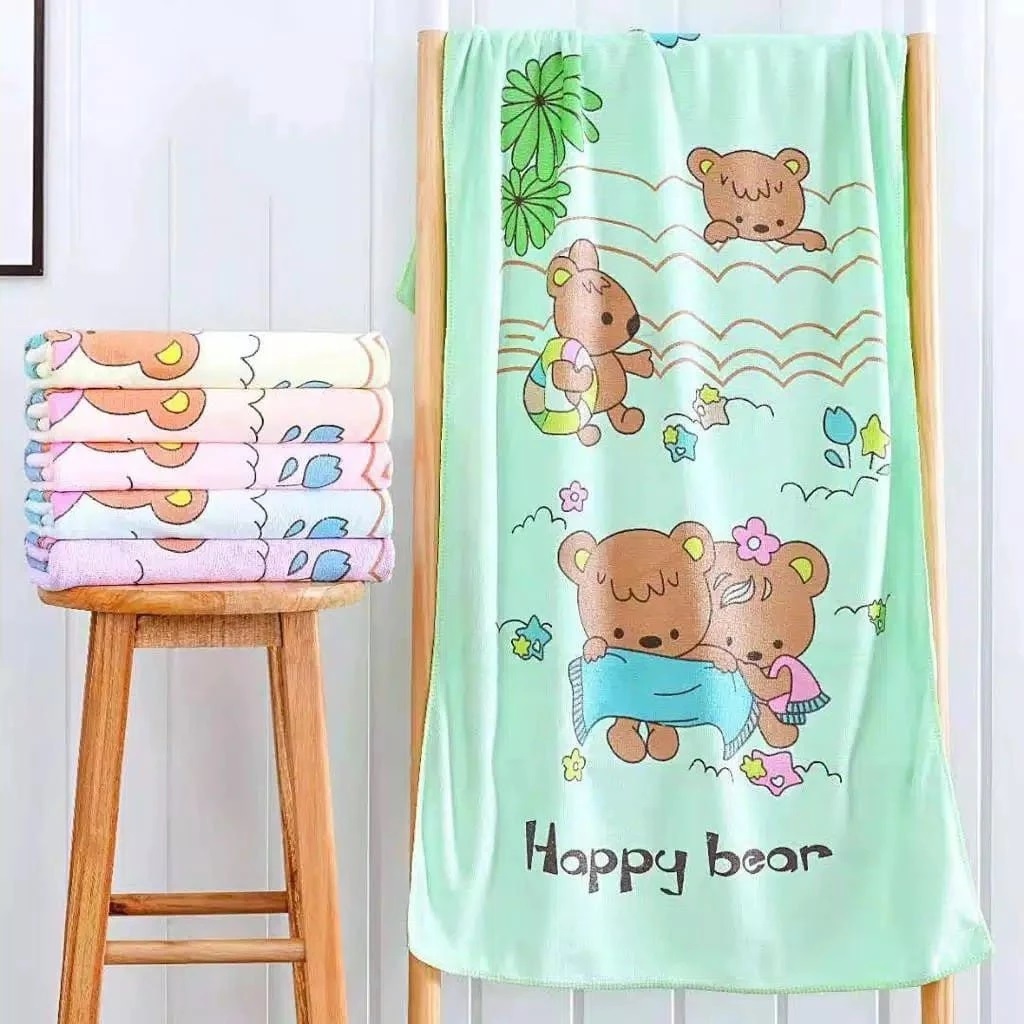 Handuk Anak Bayi Dixon Bear Handuk Bayi Premium Bahan Microfiber Ukuran 60x120 Baby Towel