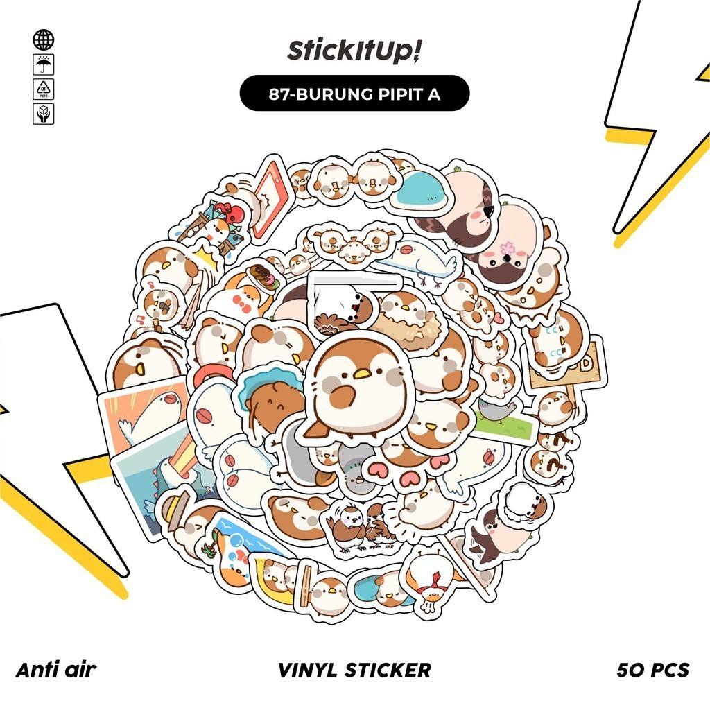 

COD100 Pcs Stiker Motif Hewan Burung Pipit Lucu Anti Air Untuk Dekorasi Notebook Sepeda Skateboard Handphone DIY