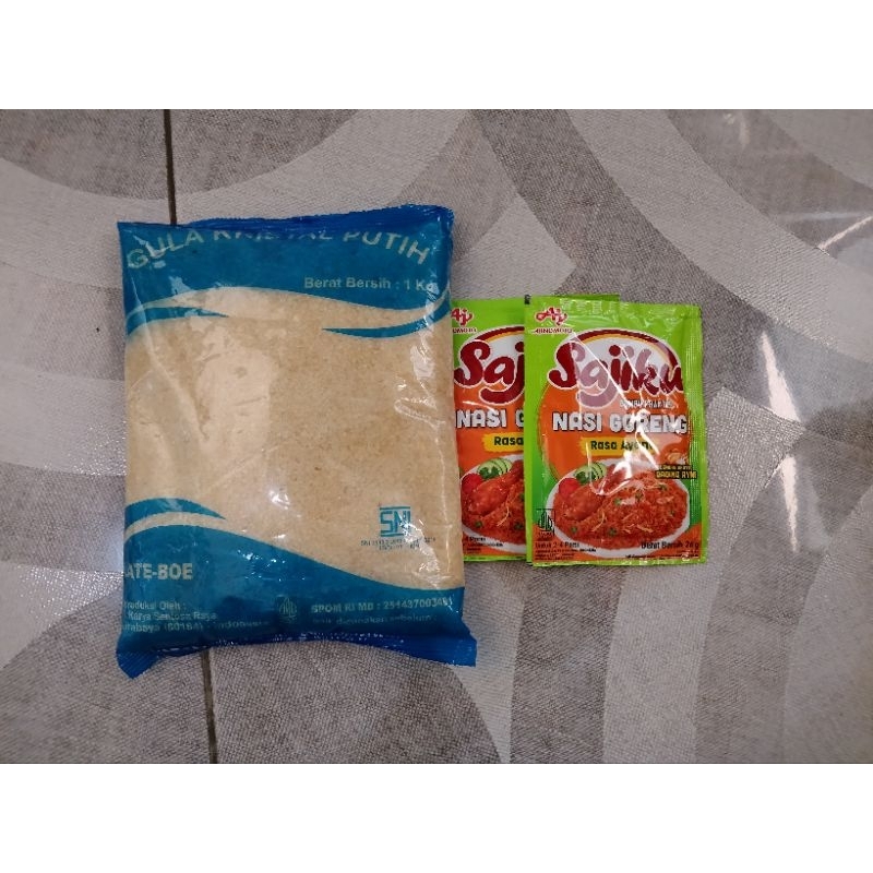 

Gula late-boe 1 kg + 2 pcs bumbu nasi goreng sajiku