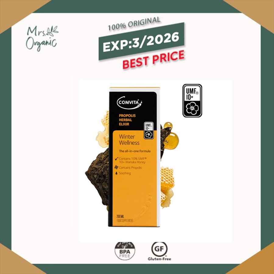

COMVITA Propolis Herbal Elixir UMF 10+ 200 ml - sakit tenggorokan