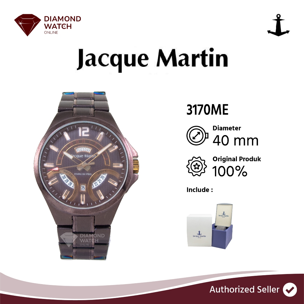 Jacque Martin 40 mm Ungu Rose Gold Stainless Steel Strap 3170ME