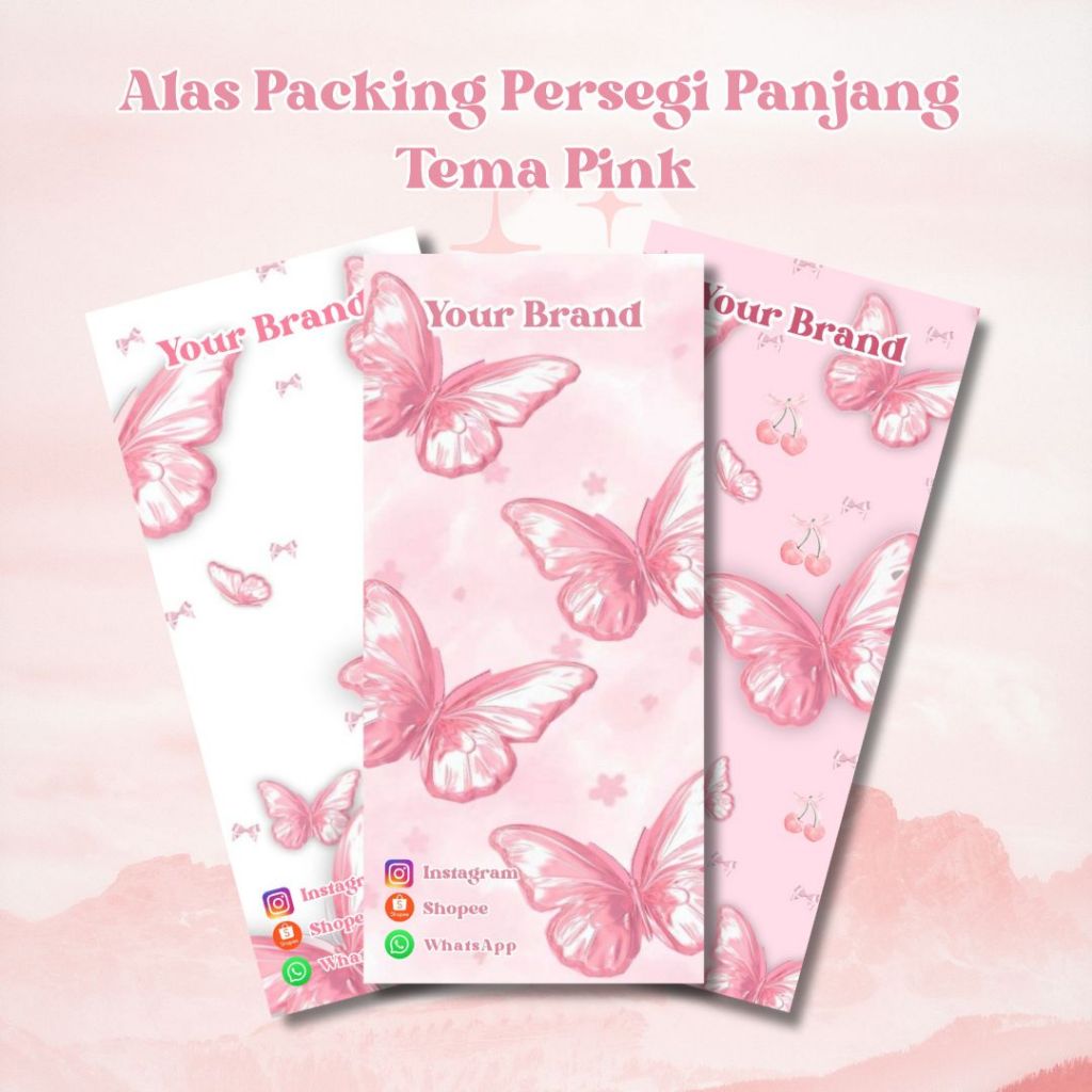 

ALAS PACKAGING PERSEGI PANJANG UNTUK STRAPHONE/KALUNG TEMA PINK FREE PLASTIK