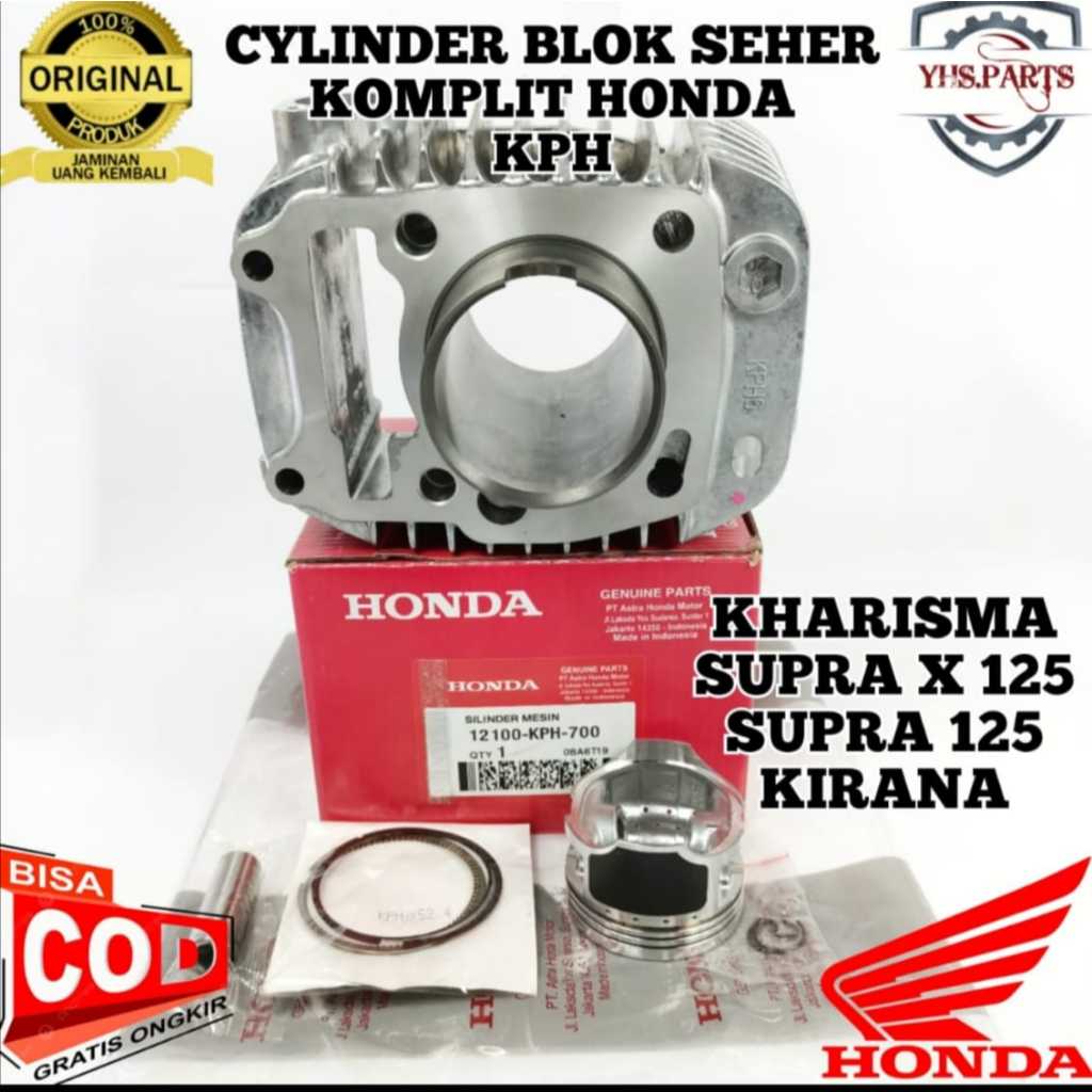 ASLI ORIGINAL CYLINDER BLOK SEHER PISTON HONDA AHM KPH SUPRA X 125 KARBU KHARISMA KARISMA KIRANA