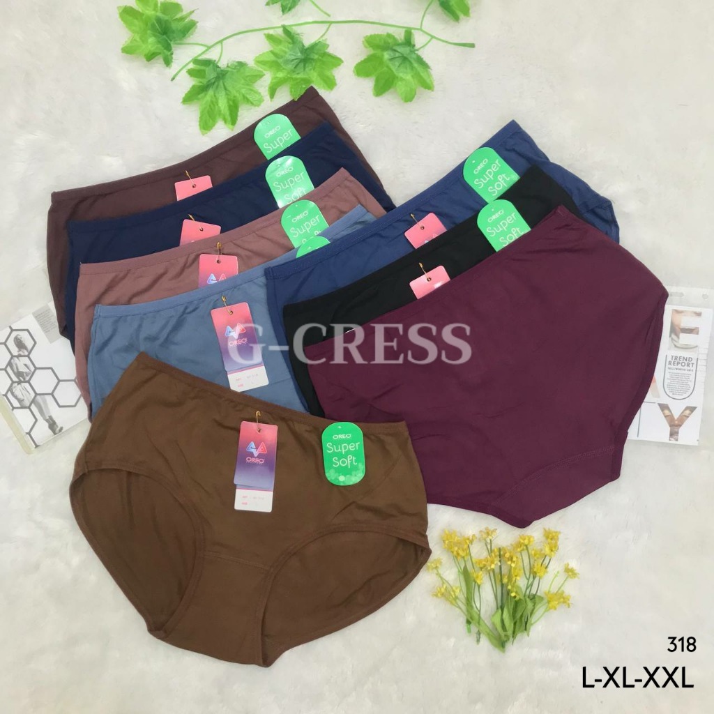CD Wanita/Celana Dalam Sepinggul L, XL, XXL Polos Katun Spandex Lembut Adem Karet Kecil CD Cewek Mur