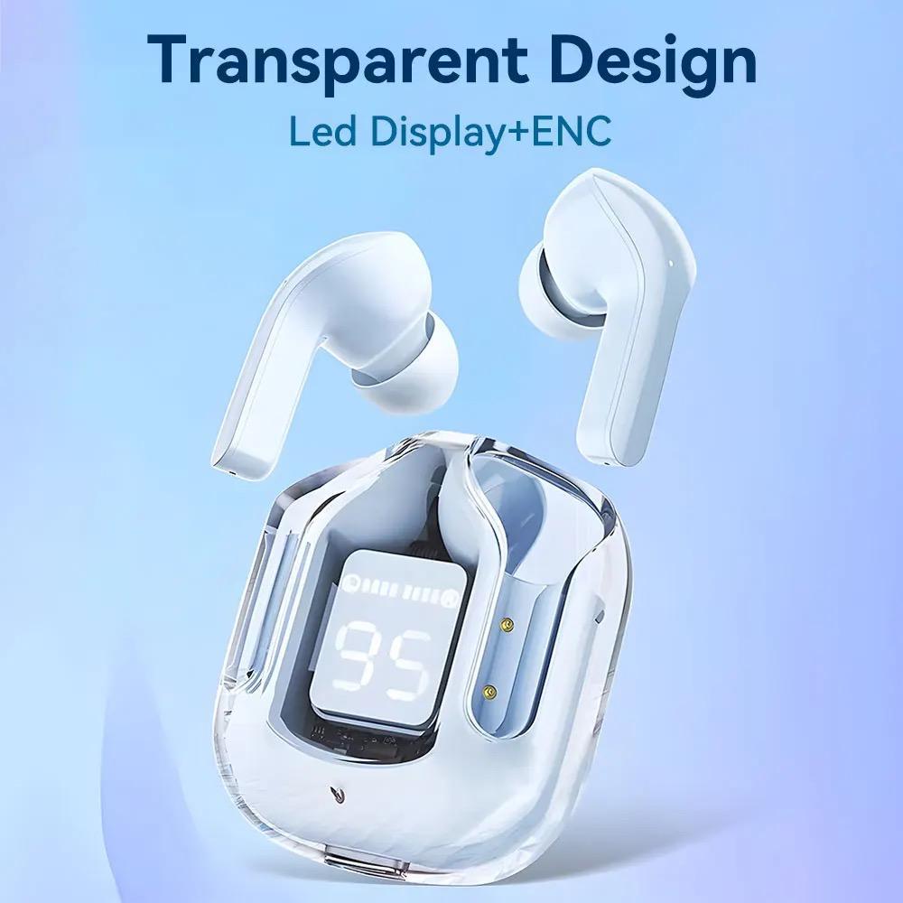 (NC) Air31 Ultrapods Pro Bass Bluetooth 5.3 Headset Transparent ENC Noise Reduction Game Bluetooth H