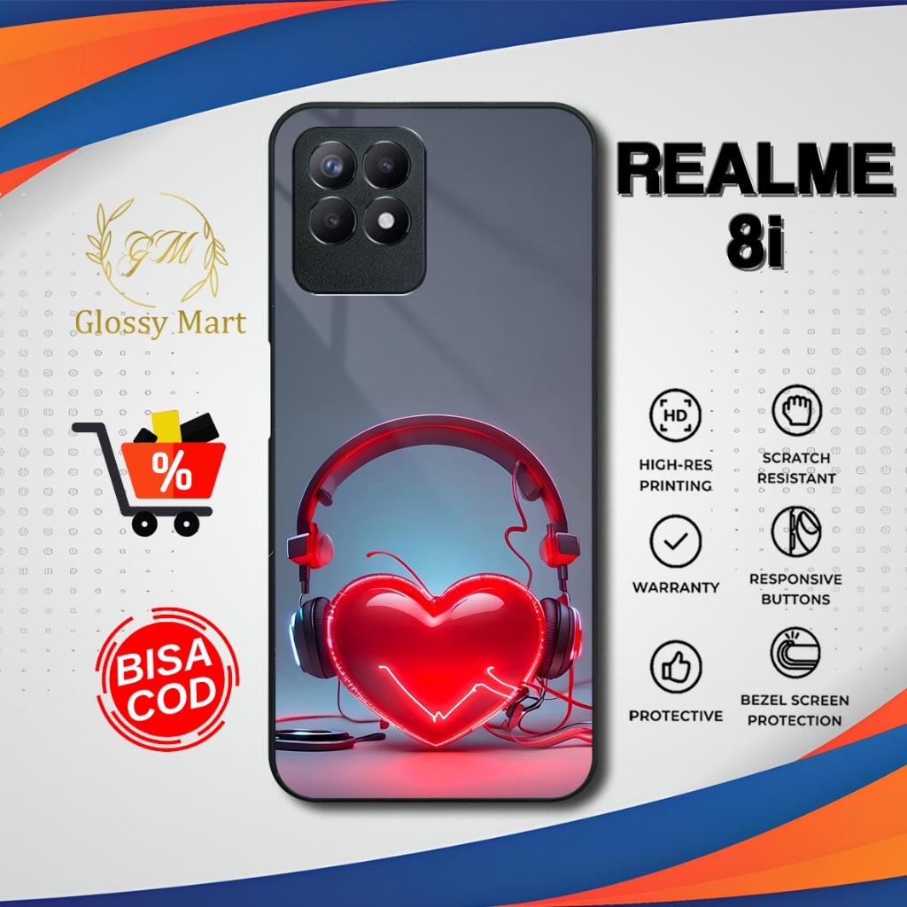 Case Realme 8i  Terbaru Headset Cute Hardcase Softcase Glossy Termurah Casing Realme 8i Terlaris