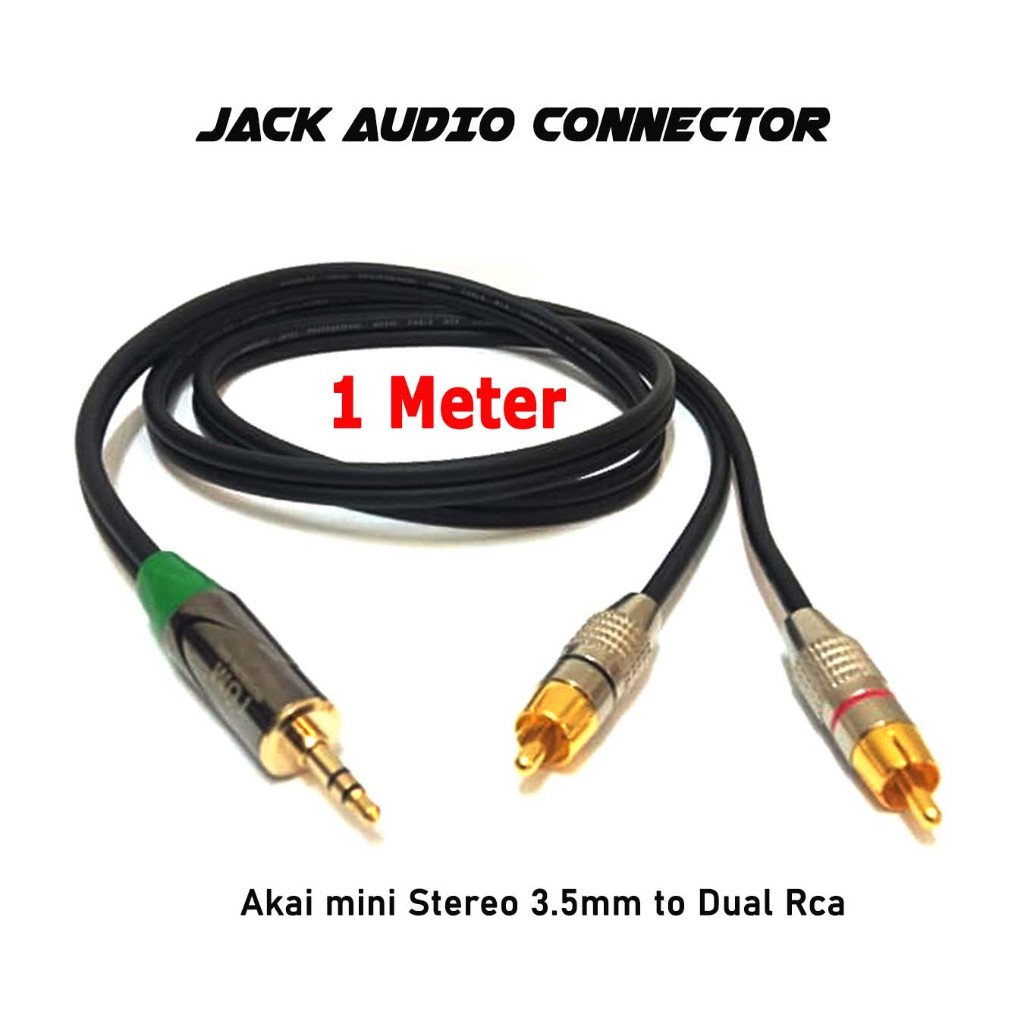 Jack Audio Connector Akai Mini Stereo 3,5mm to dual Rca 1 meter