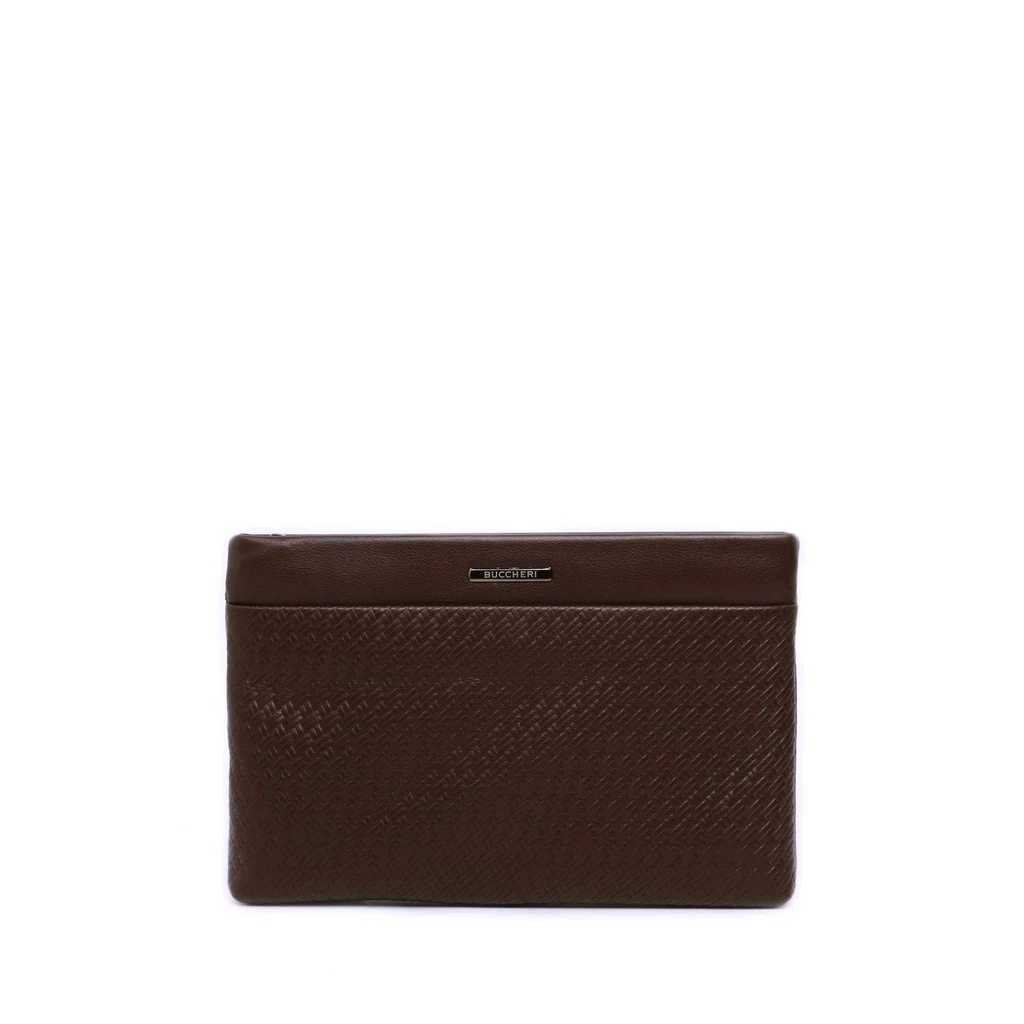 BUCCHERI Clutch Kulit Pria Simon Brown - NW1031