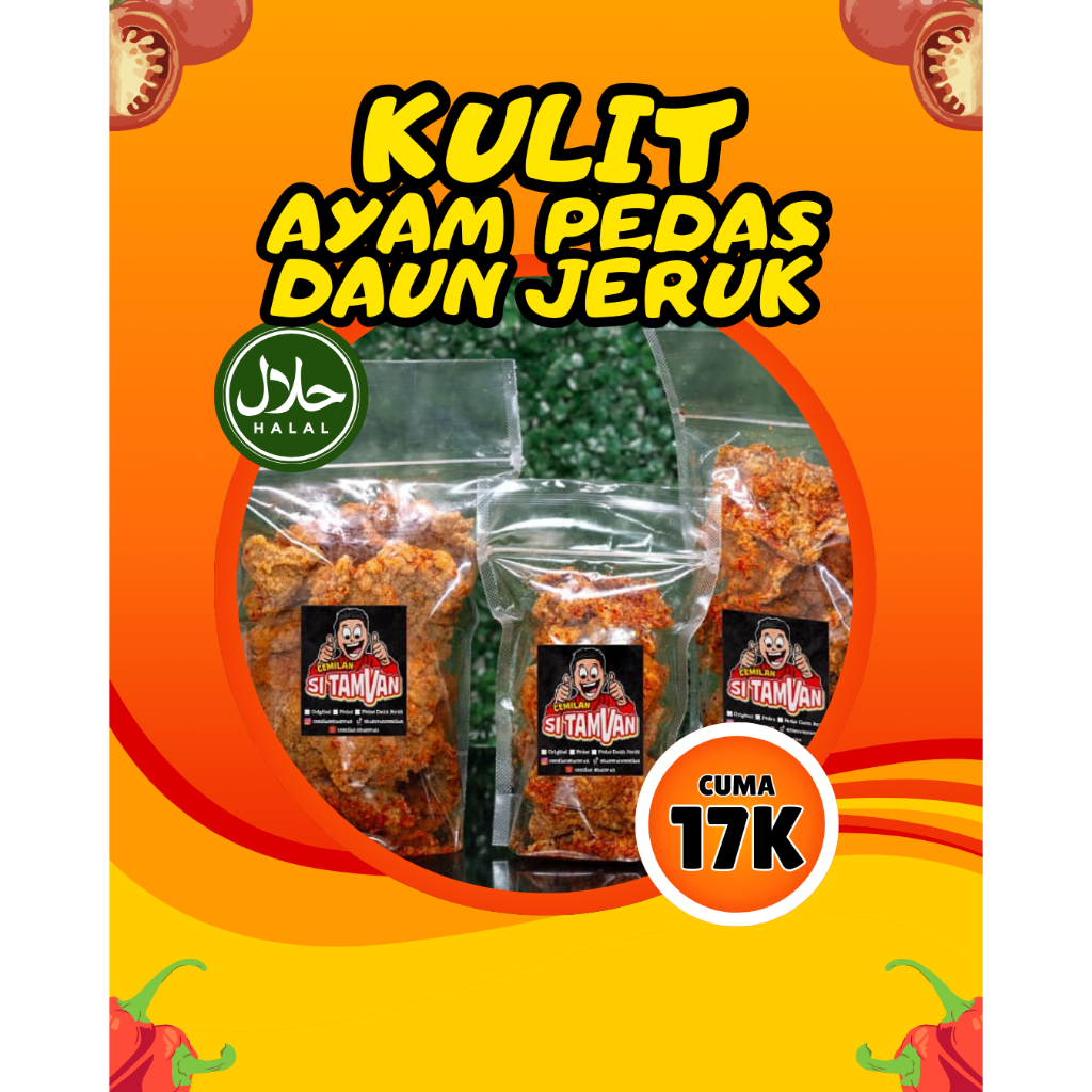 

Keripik Kulit Ayam Pedas Daun Jeruk 250 Gram