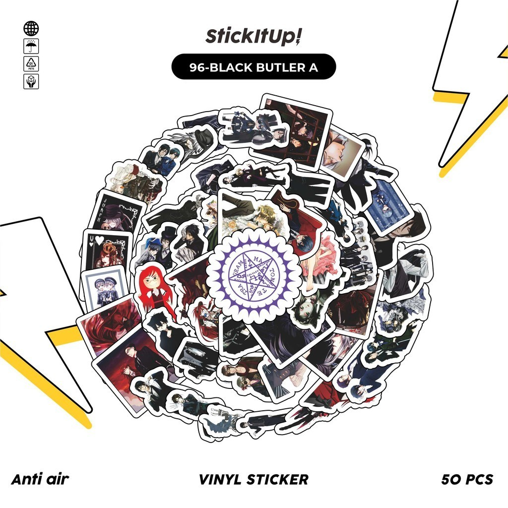 

COD100 Pcs Stiker Anime Black Butler Anti Air Untuk Dekorasi Notebook Sepeda Skateboard Handphone DIY