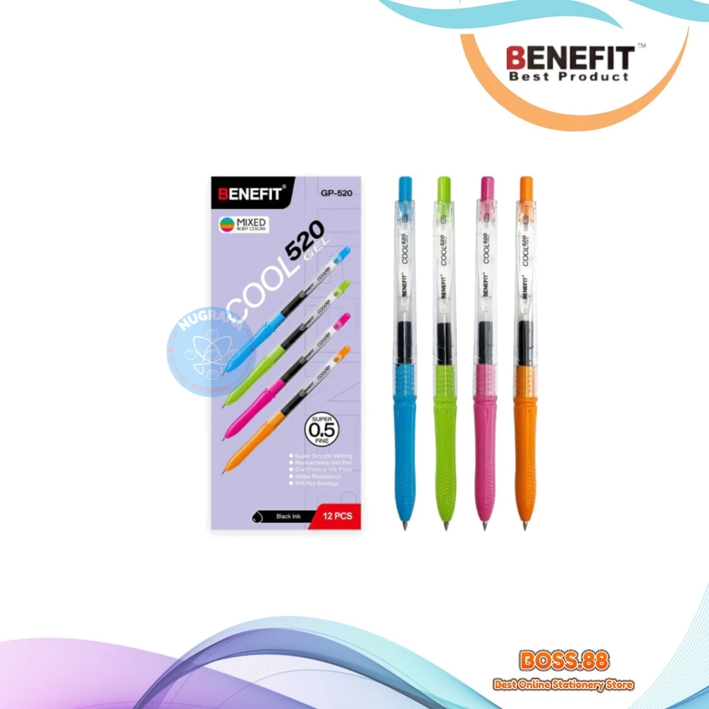 

GEL PEN / PULPEN GEL BENEFIT GP-520 MIXED (3 PCS)
