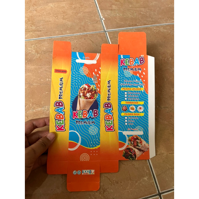 

100 kemasan kebab kotak/wadah kebab kotak/dus kebab/