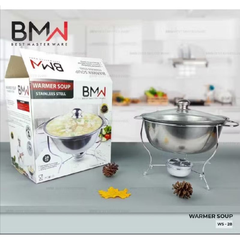 Panci Prasmanan Warmer Stove Tempat Wadah Lauk Sayur Makanan Tutup Kaca Panci Set Stainless Steel