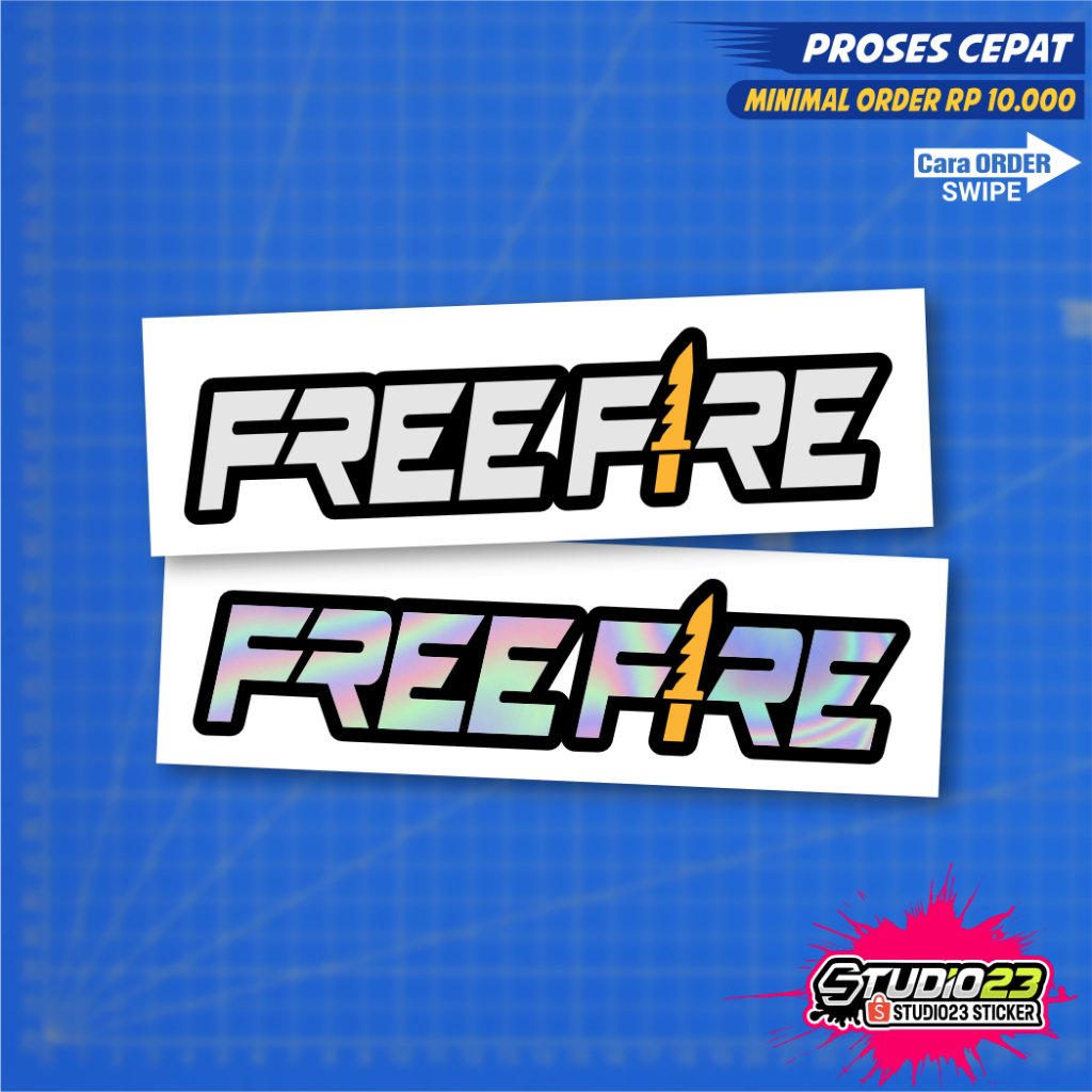

Stiker FREE FIRE, stiker FF Logo baru Cutting sticker