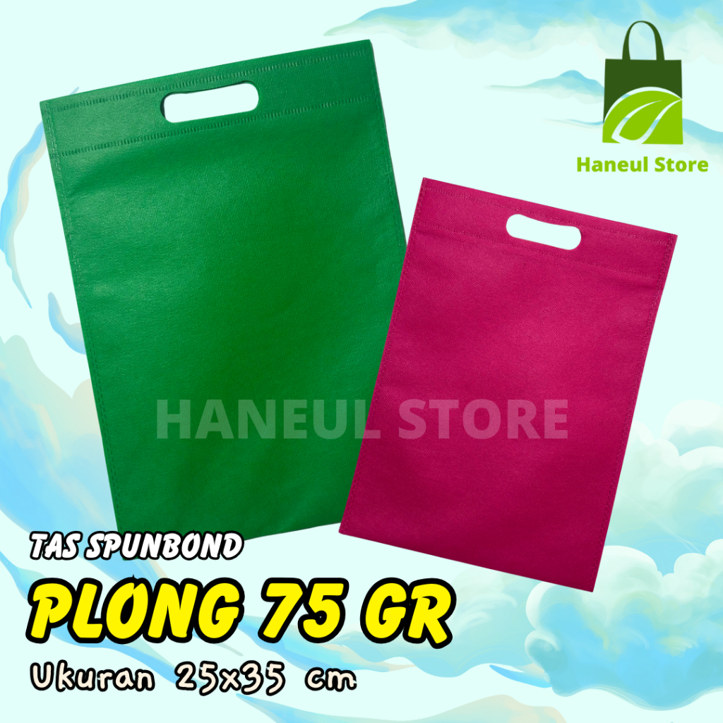 

TAS SPUNBOND PLONG (OVAL) 25X35 CM 75GR POLOS UNTUK TAS SOUVENIR, SYUKURAN, MENGENANG, PROMOSI, BANSOS,DLL