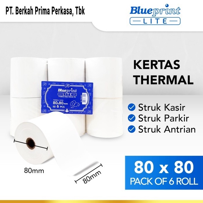 

KODE K67X KERTAS THERMAL 8x8 mm BLUEPRINT LITE 8 x 8 mm 1 Pack 6 Roll