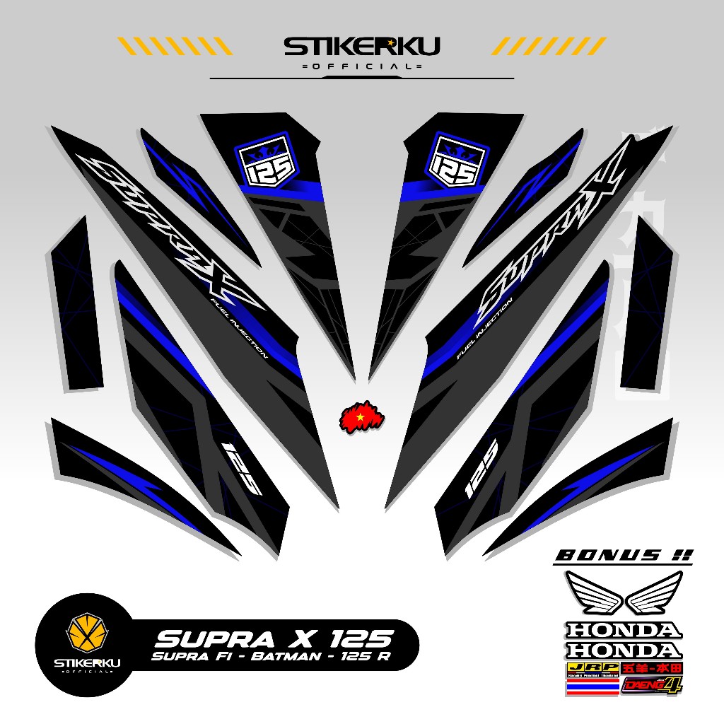STRIPING SUPRA X 125 MOTIF X28 STIKER SUPRA BATMAN 125 2008 2013 STICKER WAVE 125 STIKERKU DECAL