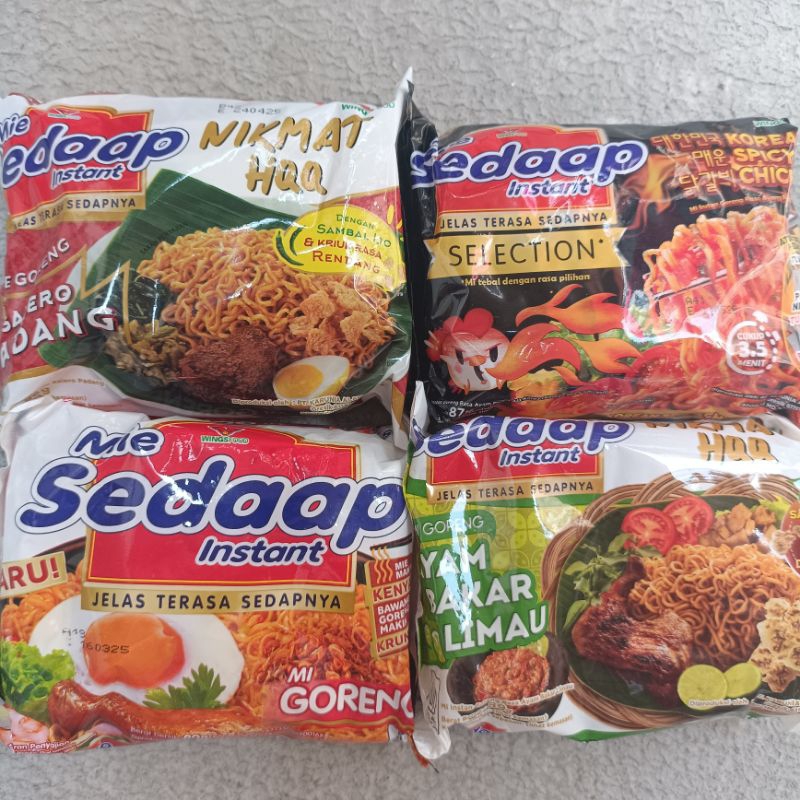 

Mie Sedaap Instan Goreng Original Ayam Bakar Limau Selection Salero Padang