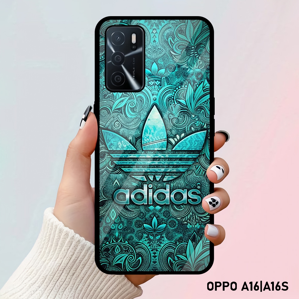[CM08] Case Glossy Case  | OPPO A16 | OPPO A16S | CASE KEKINIAN LUCU | Casing Hp Kilau Motif ADIDAS
