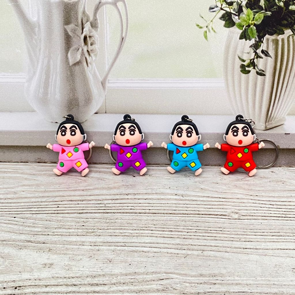 GANTUNGAN KUNCI KARET SHINCHAN BAJU TIDUR ganci lucu imut bisa COD ganci unik rare termurah gantunga