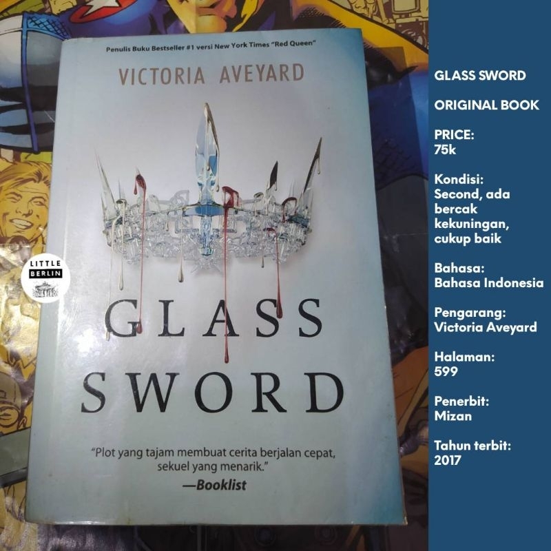 ORIGINAL Novel GLASS SWORD Victoria Aveyard Red Queen 2 Preloved Terjemahan Bahasa Indonesia