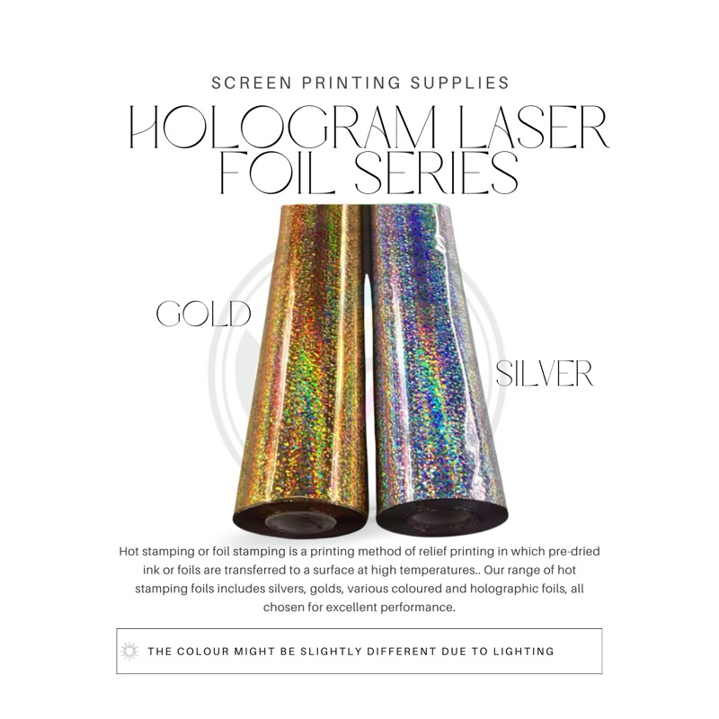 

Hot Stamping Foil Hologram Laser Gold Silver Percetakan Sablon (64x120m)