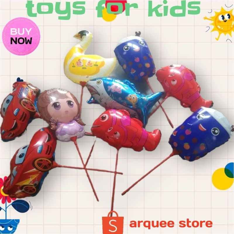 Balon karakter berstick, balon udara, balon mainan anak, balon ulang tahun