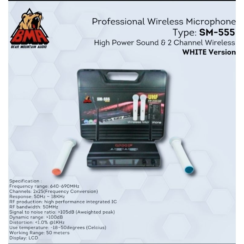Microphone wireless SM 555 White version