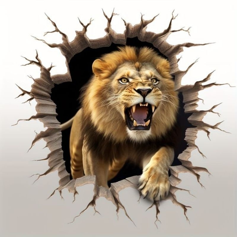 

stiker gambar singa size 22x30 cm print cut