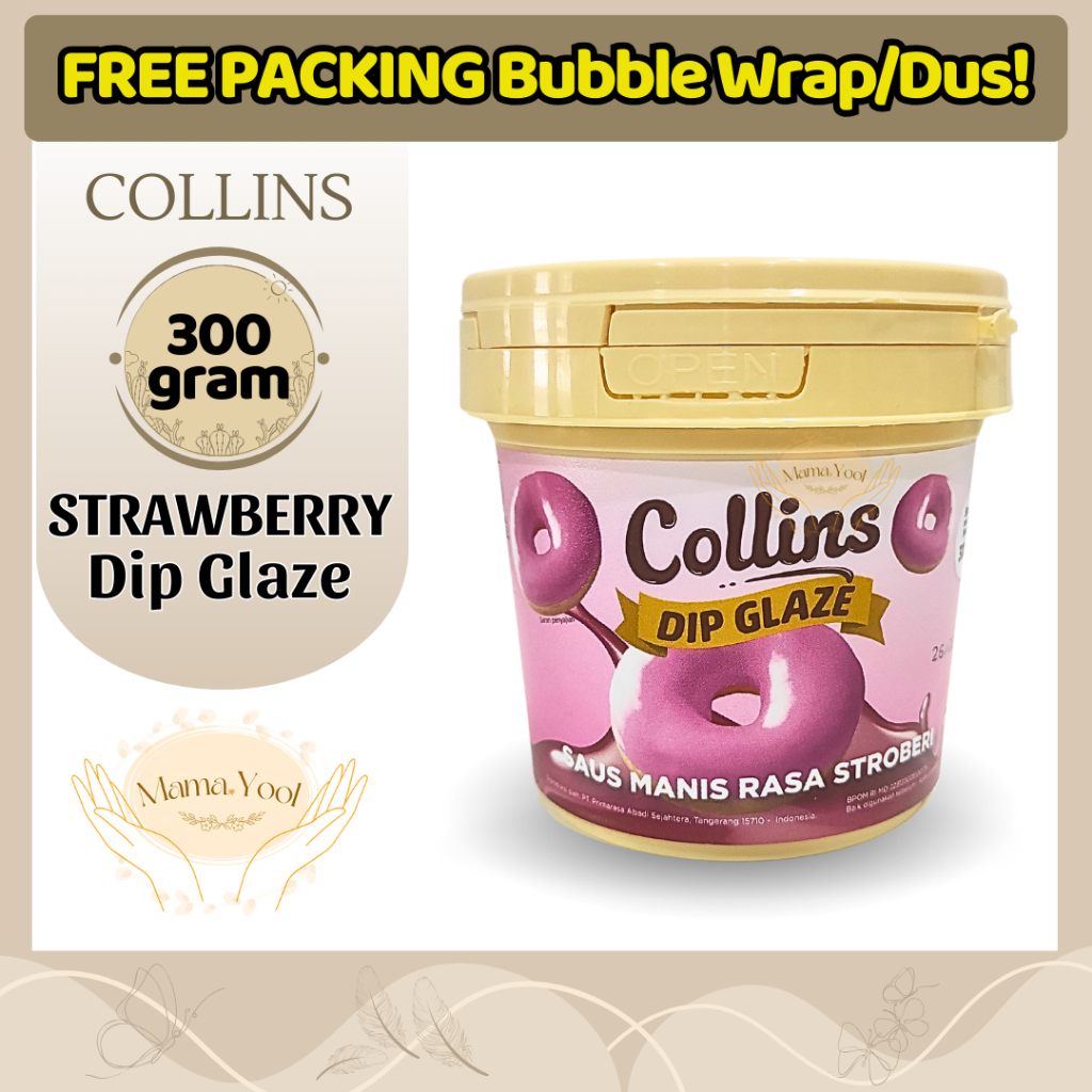 

MAMA.YOOL - Collins Strawberry 300 gr Free Packing / Topping Donat Collins Glaze Selai Strawberry