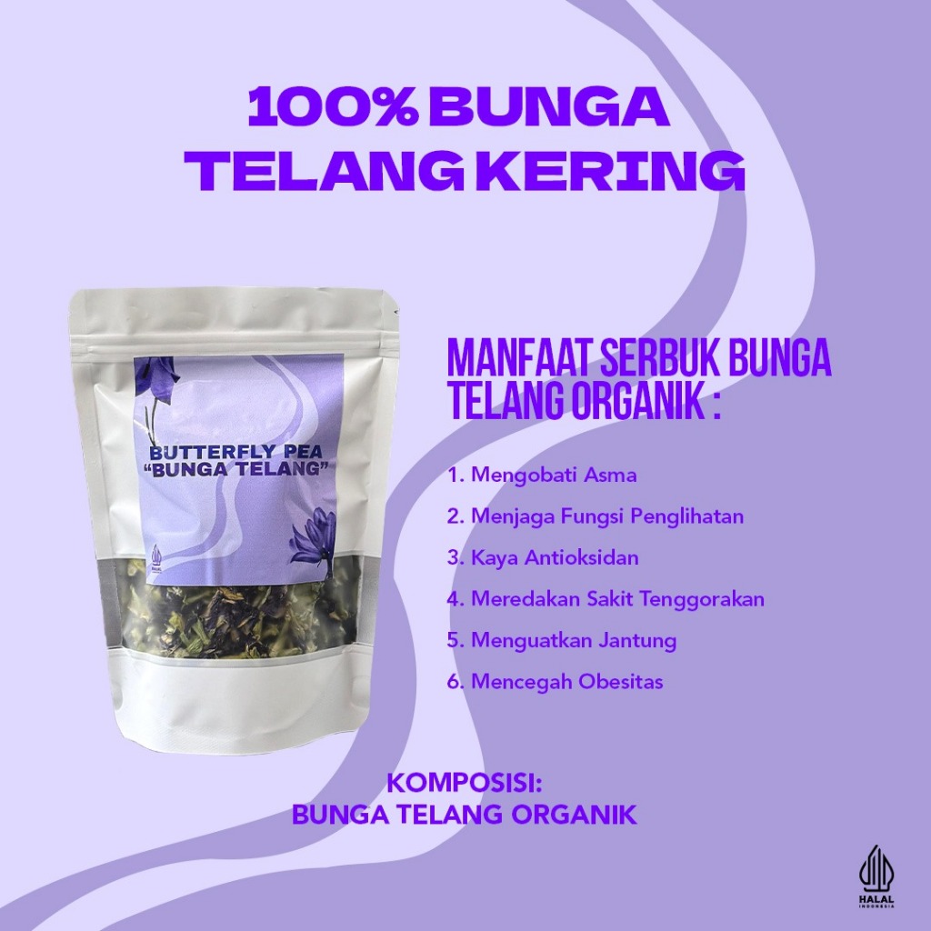 

BUNGA TELANG KERING BUTTERFLY PEA / TEH BIRU ASLI 100%