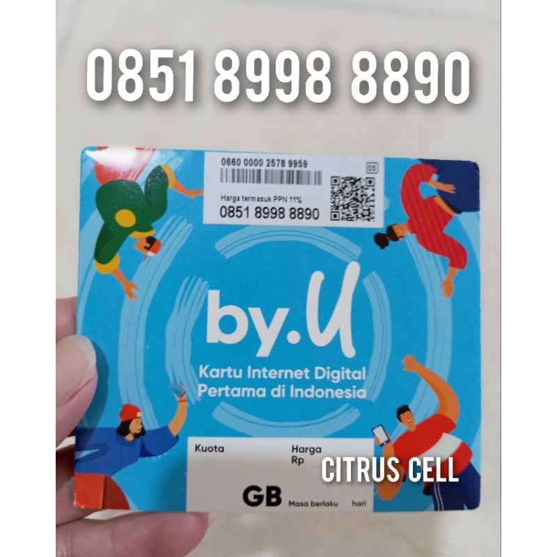 Kartu Perdana Telkomsel By U 4G 5G 12 Digit Nomor Cantik 0851 8998 8890 Free Kuota Utama 3 GB
