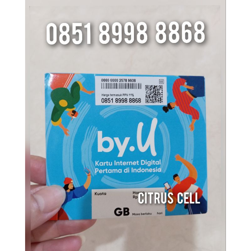 Kartu Perdana Telkomsel By U 4G 5G 12 Digit Nomor Cantik 0851 8998 8868 Free Kuota Utama 3 GB