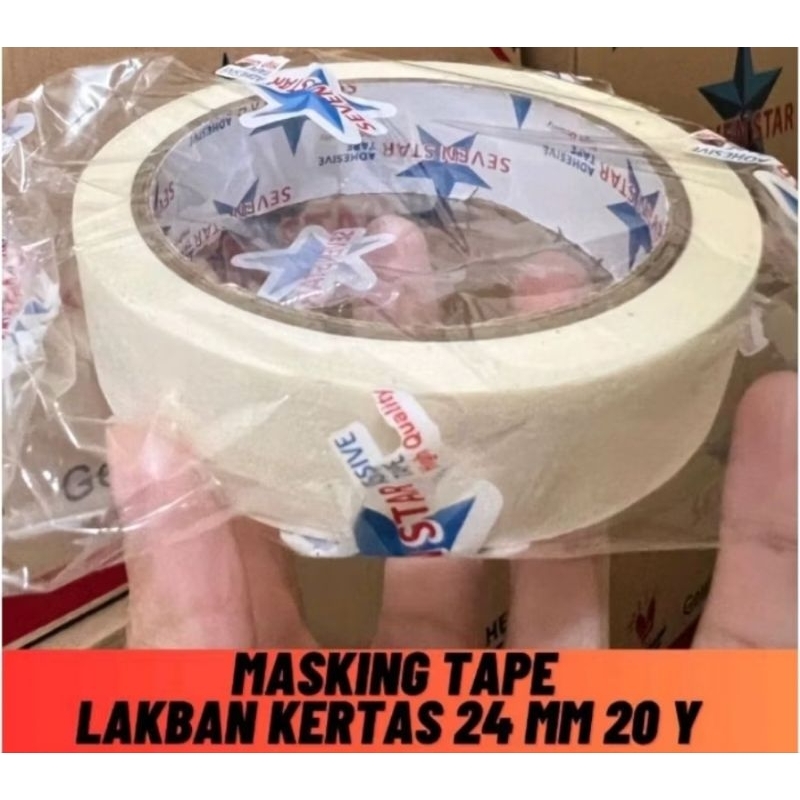 

Lakban Kertas | Masking tape 24 mm 20 y