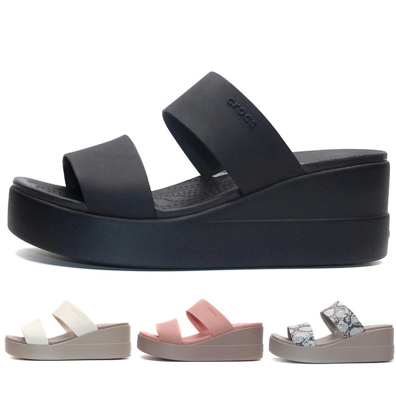 Muraaaahh SANDAL CROCS BROOKLYN MID WEDGES WOMEN  BROOKLYN SLIDE WEDGES