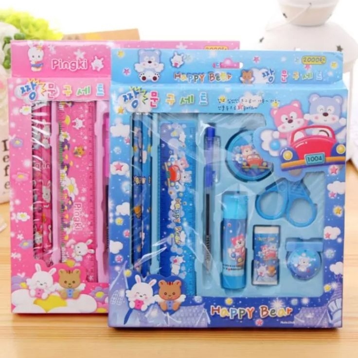 

Penjualan Terbaiik paket alat tulis anak karakter 9 in 1 stationery korean cute