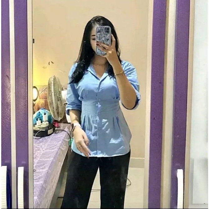 Luna Kemeja Wanita Atasan Wanita Long Sleeve Kemeja Kantor Outfit Kuliah
