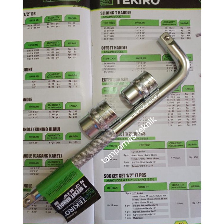 Free Delivery  Kunci CVT Tekiro Mata Sok 19mm 22mm  Gagang Sok L Tekiro DR12 Sok Set Tekiro